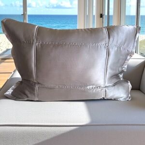 DONNA KARAN HOME 100% Silk Charcoal Standard Queen Sham Bedding 20in x 30in